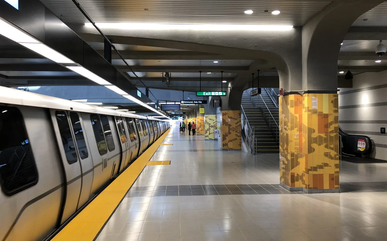 BART train at a station platform